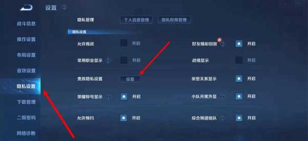  王者荣耀私隐「王者隐私设置在哪里」