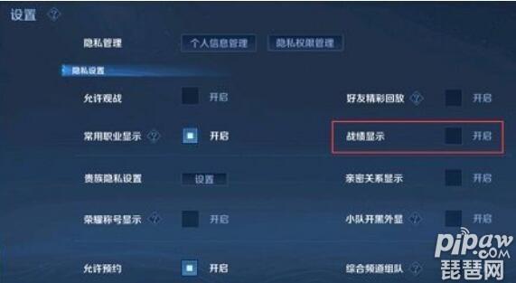 王者荣耀在线战绩怎么隐藏-王者荣耀在线战绩